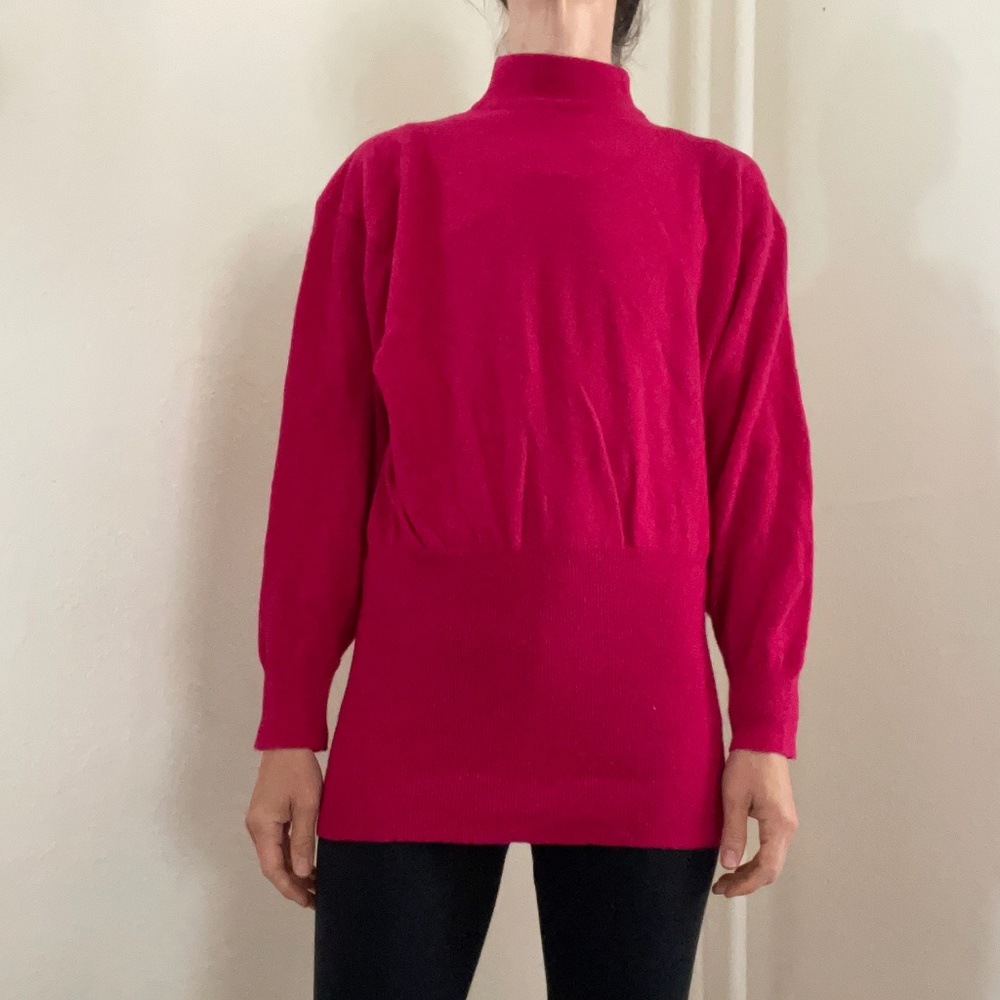 Vintage Maggie 100% wool pink tunic sweater